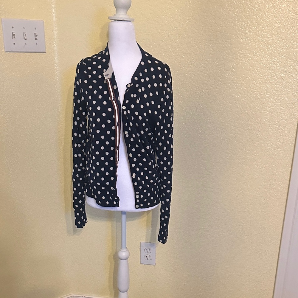 J. Crew Navy Polka Dot Blazer